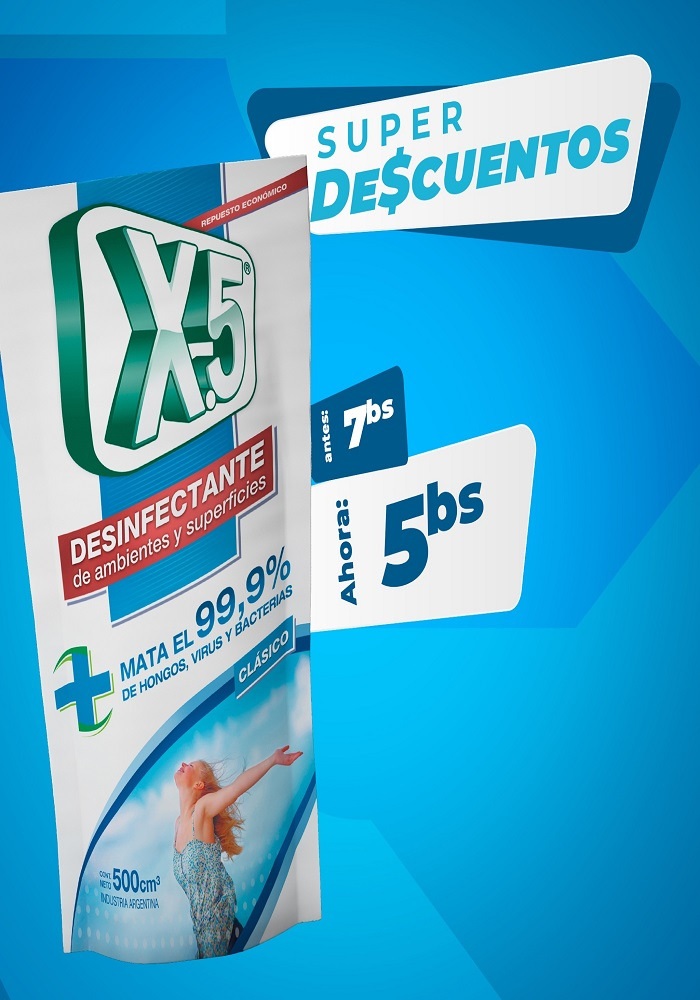 Desinfectante en Sachet X5. 500cm3