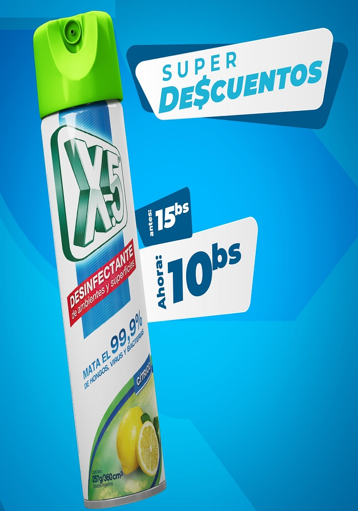 Desinfectante en Spray X5. 257gr