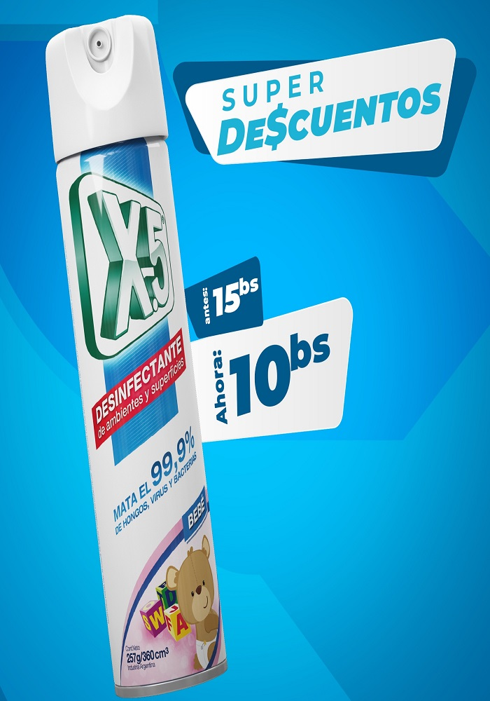 Desinfectante en Spray X5. 257gr.