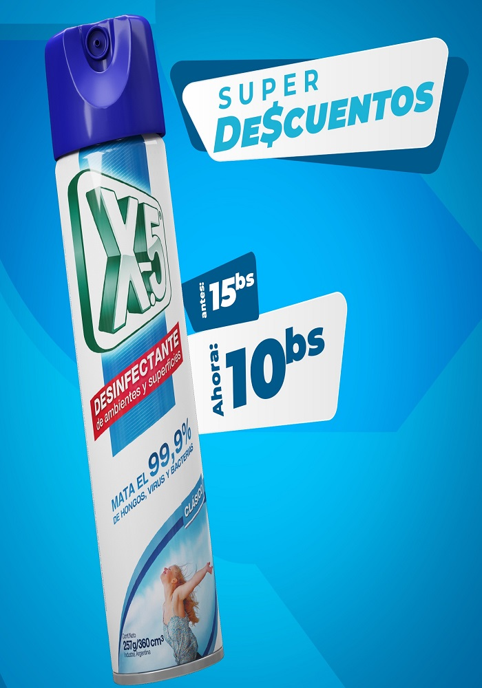 Desinfectante en Spray X5. 257 gr.